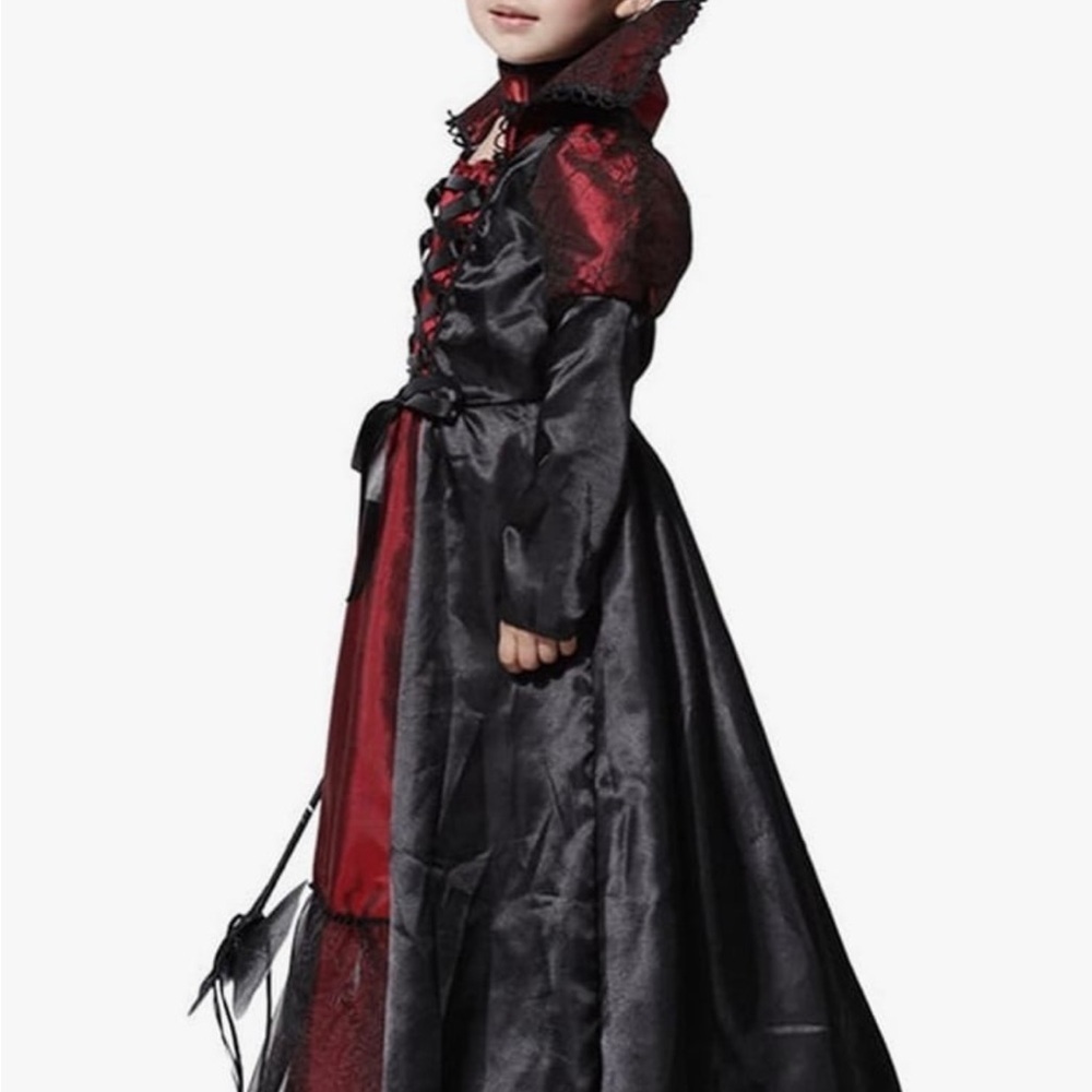 Gothic Vampire Costume for girls - Red and Black PLEASE READ description - Picture 4 of 5